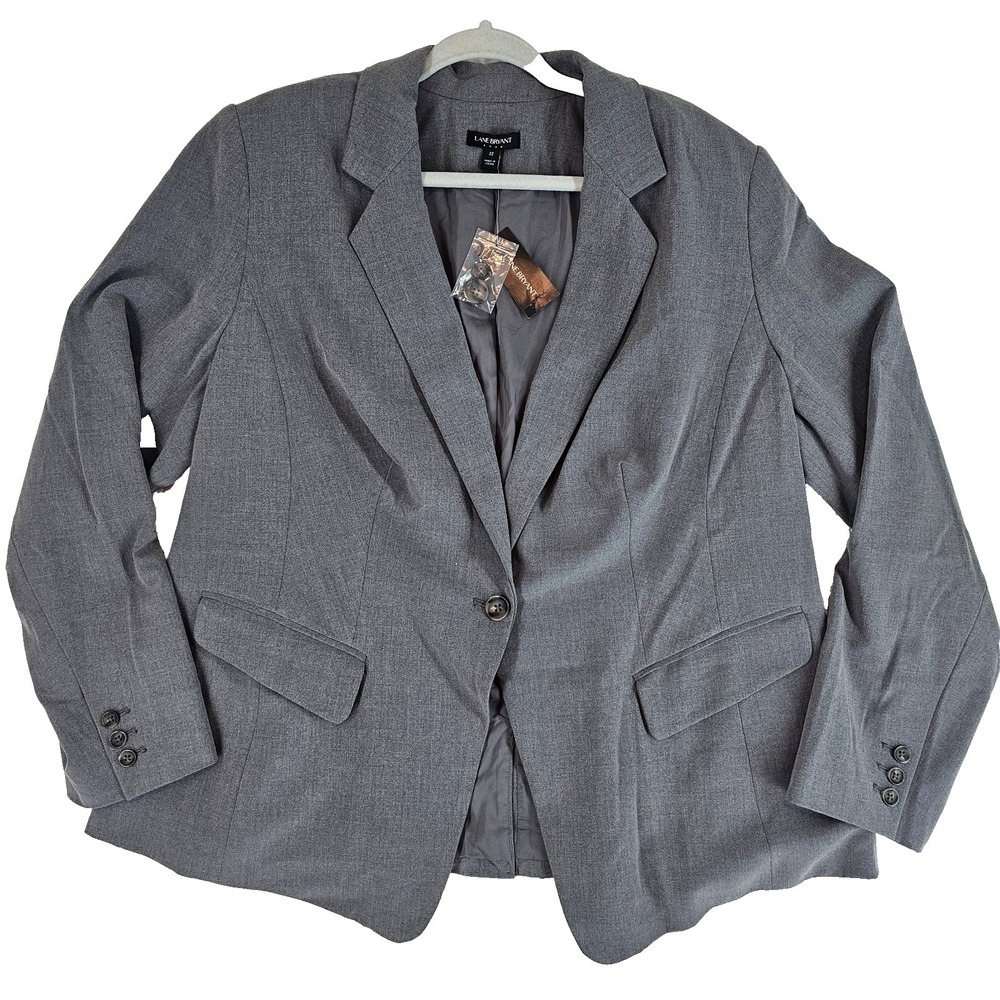 Lane Bryant The Bryant Blazer Jacket Gray Womens Plus Size 22 NWT MSRP $79